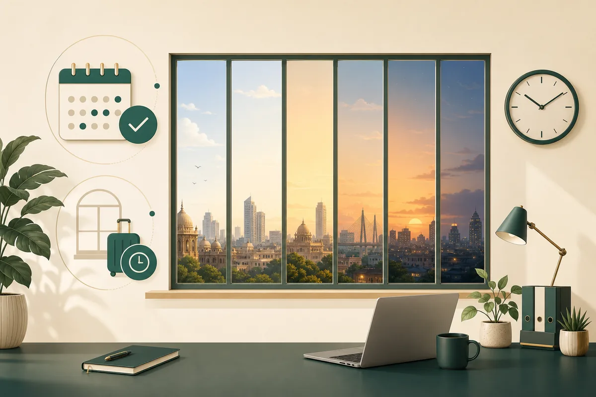 Illustration: working hours window for booking and support