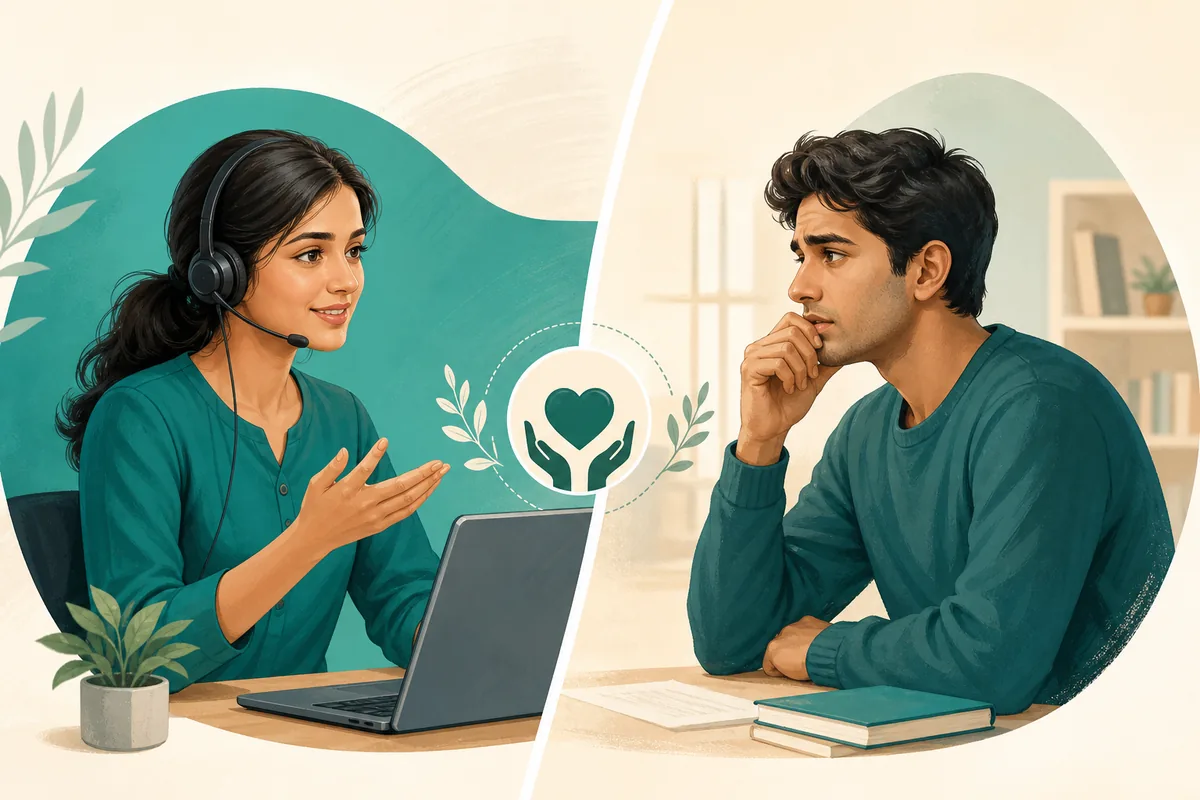 Illustration: customer support helping resolve a session concern