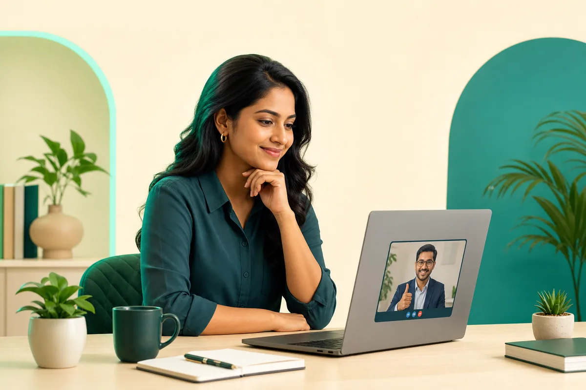 Illustration: candidate feeling prepared after a mock interview session